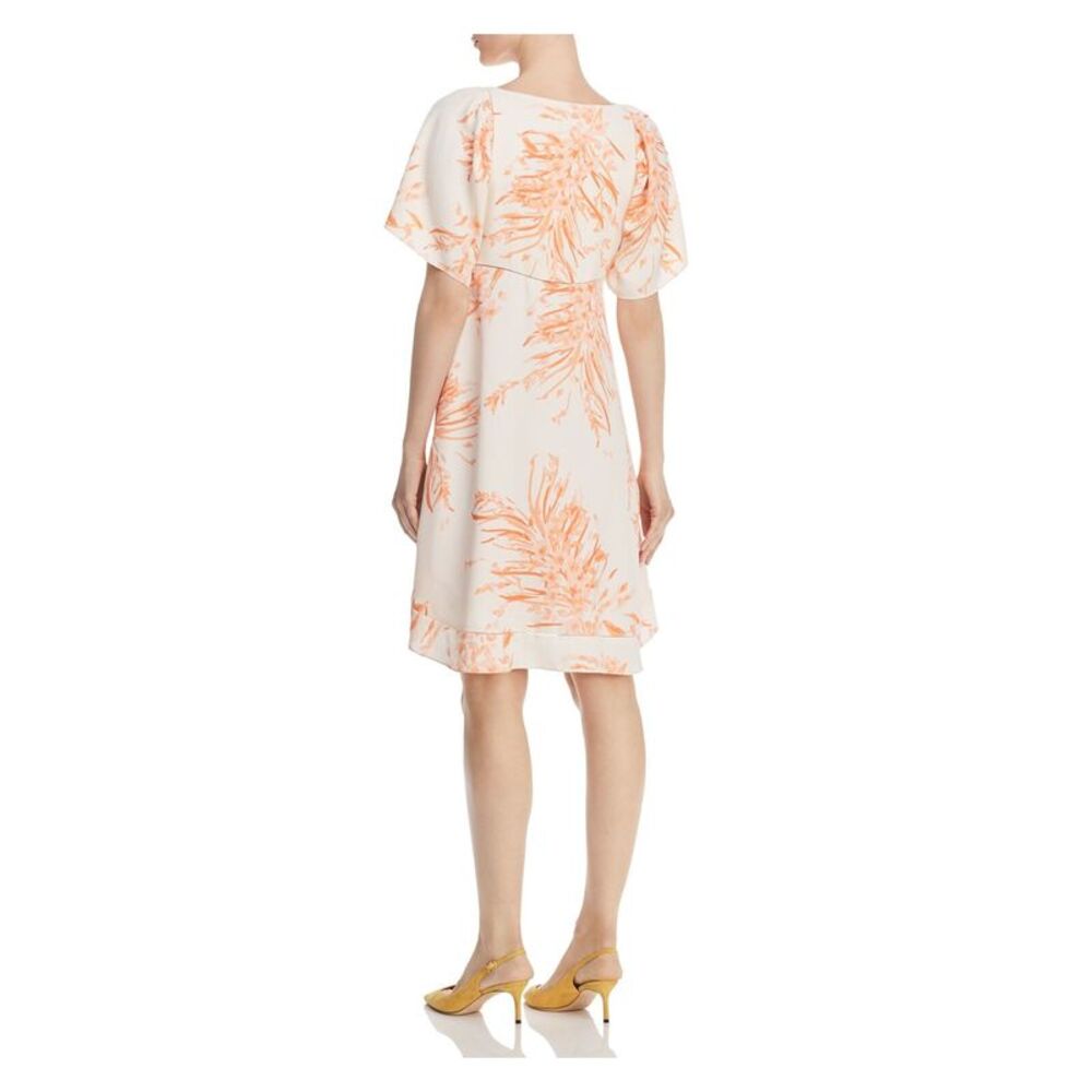 JOIE Womens Pink Printed Short Sleeve V Neck Knee Length Hi-Lo Dress Size: 0 - Picture 2 of 2